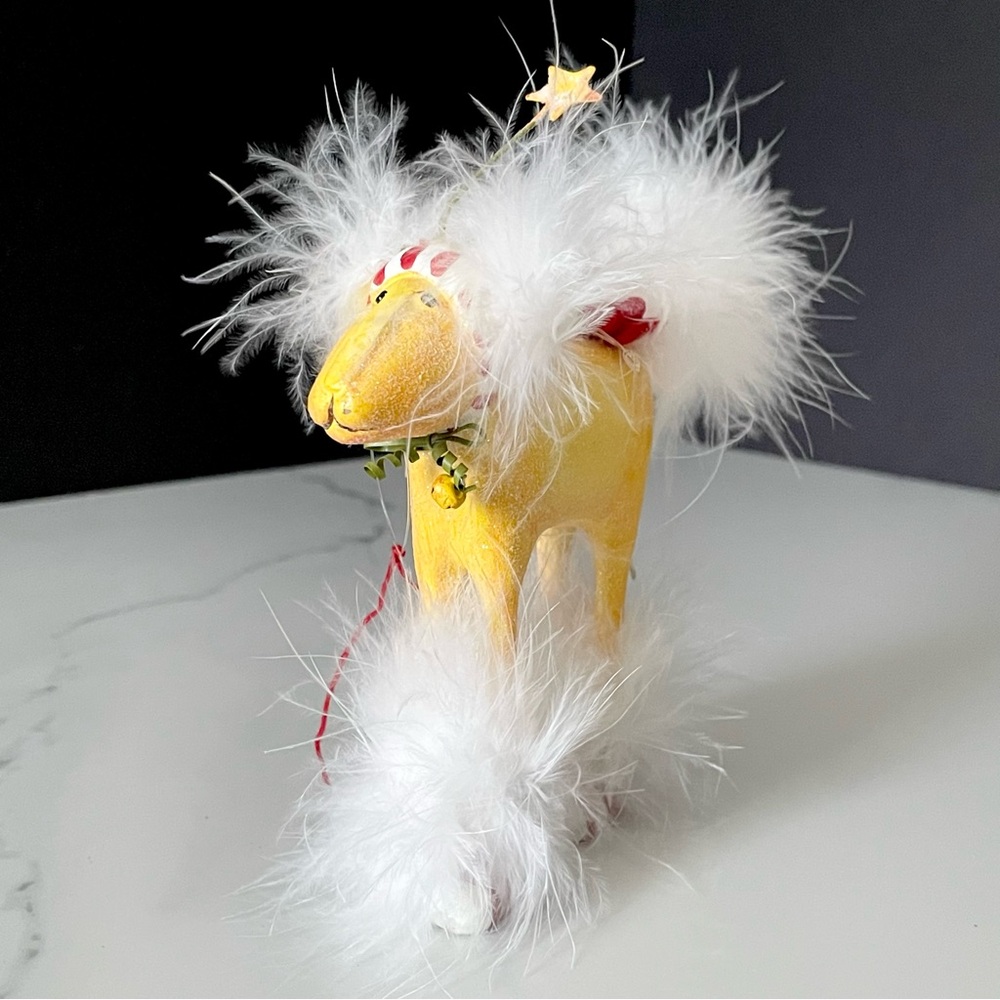 Yellow Dog Ornament - Patience Brewster - Dept. 56 (damaged)